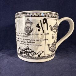 Wedgwood 'Teapot Panels' beker/mok met oor Ø 8 cm, hoog 8 cm