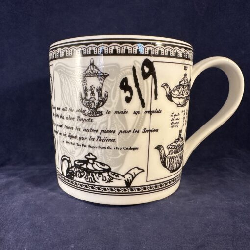Wedgwood 'Teapot Panels' beker/mok met oor Ø 8 cm, hoog 8 cm