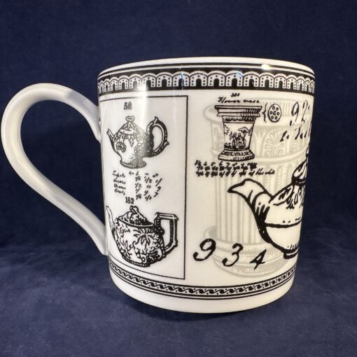 Wedgwood 'Teapot Panels' beker/mok met oor Ø 8 cm, hoog 8 cm - Afbeelding 2