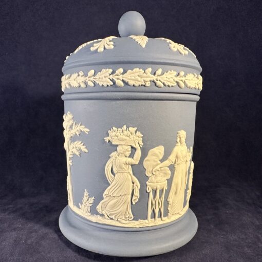 Wedgwood Jasperware lichtblauw potje met deksel hoog 12 cm Ø 7,3 cm - Afbeelding 3