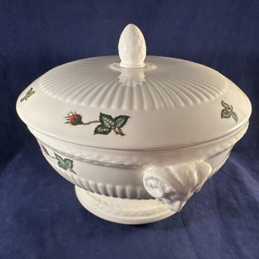 Wedgwood Moss Rose grote dekschaal met deksel, hoog 16 cm Ø 20,5 cm. - Afbeelding 3
