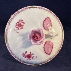Herend Apponyi roze suikerpotje met deksel nr.1662AP Ø 10,6 hoog 10 cm. - Afbeelding 4
