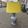 Oud Delft lamp handgeschilderd polychroom decor, hoogte tot fitting 45 cm