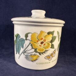 Portmeirion Botanic garden suikerpotje met deksel 'Gossypium Barbadense/ Barbados Cotton Flower' hoog 8 cm