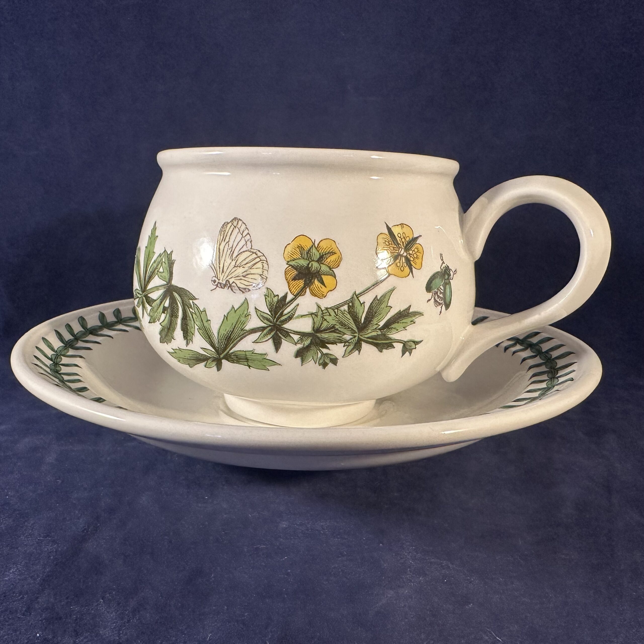 Portmeirion Botanic Garden theekop en schotel Ø kop 7,2 cm hoog 6 cm, 'geel bloemetje'