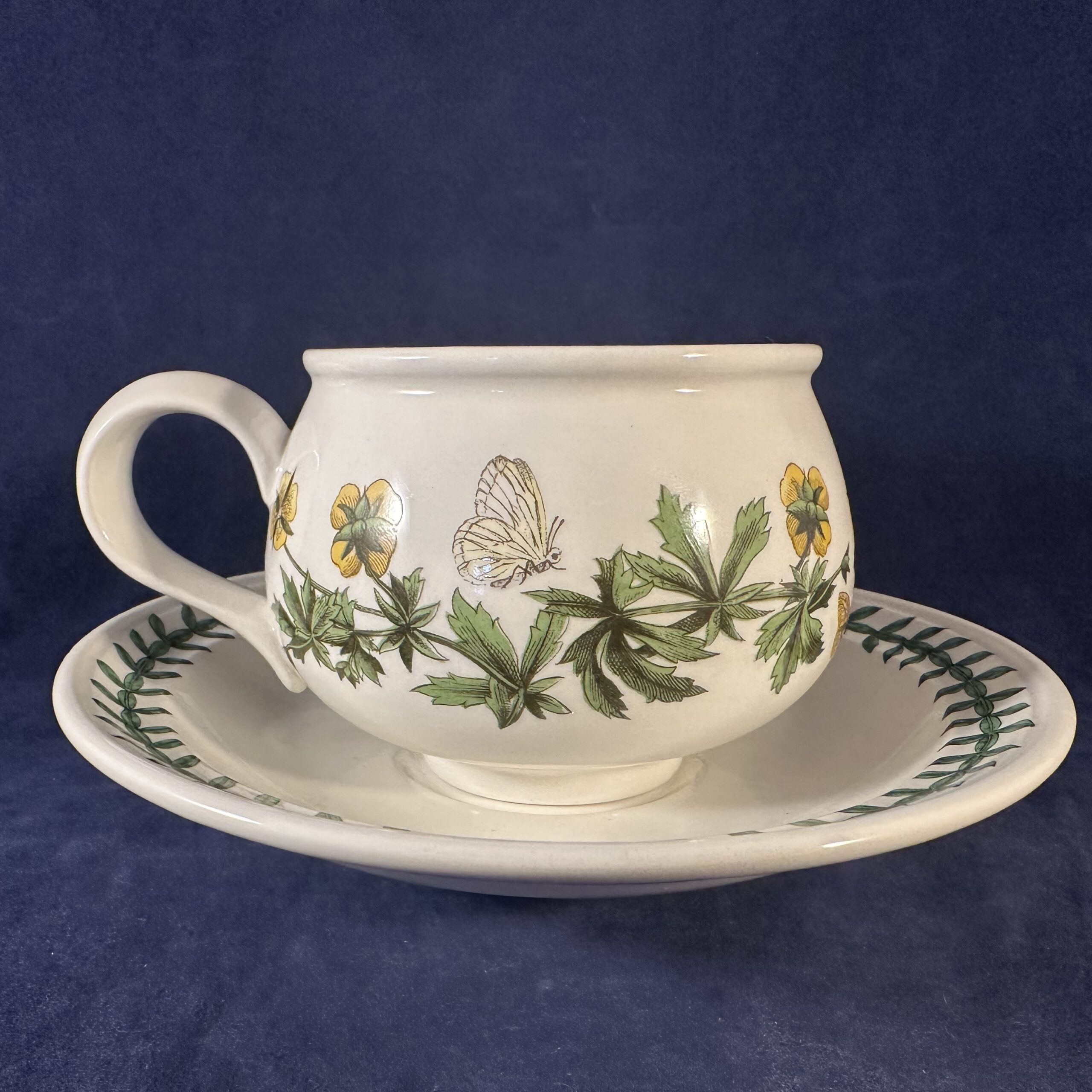 Portmeirion Botanic Garden theekop en schotel Ø kop 7,2 cm hoog 6 cm, 'geel bloemetje' - Afbeelding 2