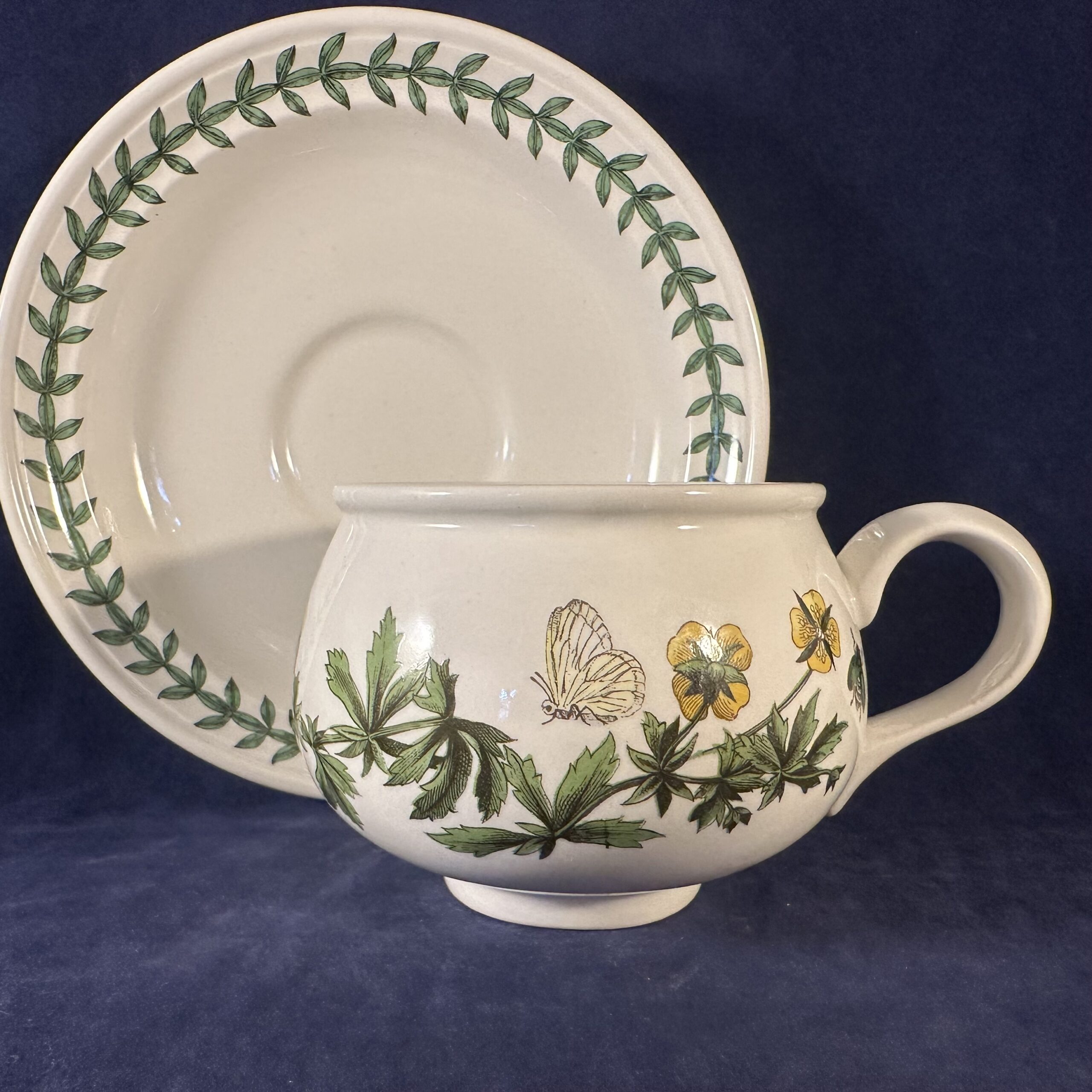 Portmeirion Botanic Garden theekop en schotel Ø kop 7,2 cm hoog 6 cm, 'geel bloemetje' - Afbeelding 3