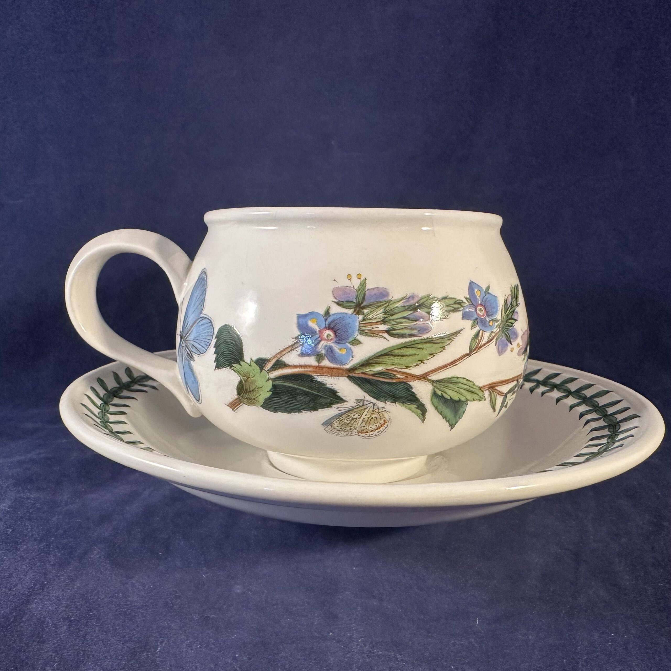 Portmeirion Botanic Garden theekop en schotel Ø kop 7,2 cm hoog 6 cm, ‘Veronica Chamaedrdrys/ Speedwell’ - Afbeelding 2