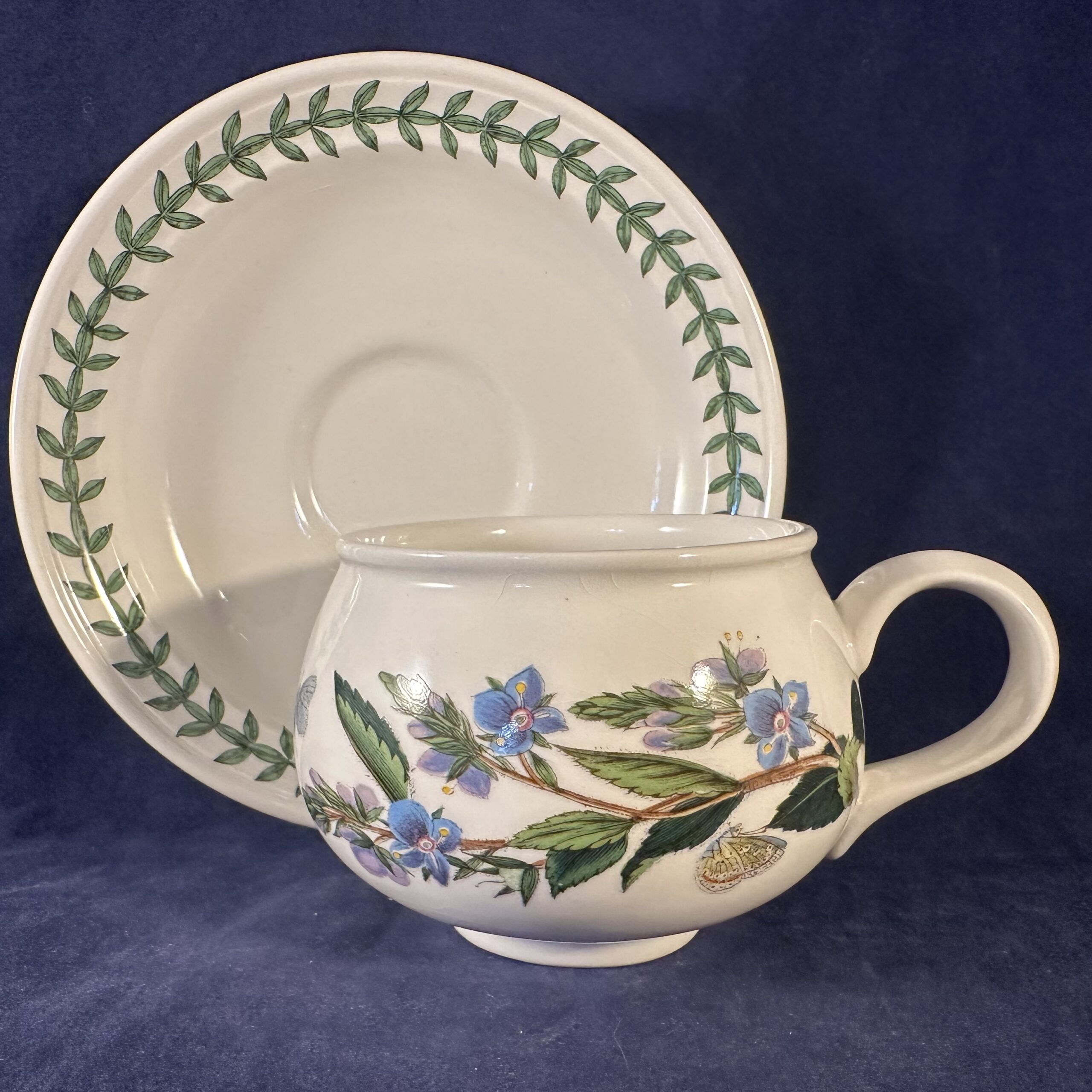 Portmeirion Botanic Garden theekop en schotel Ø kop 7,2 cm hoog 6 cm, ‘Veronica Chamaedrdrys/ Speedwell’ - Afbeelding 3