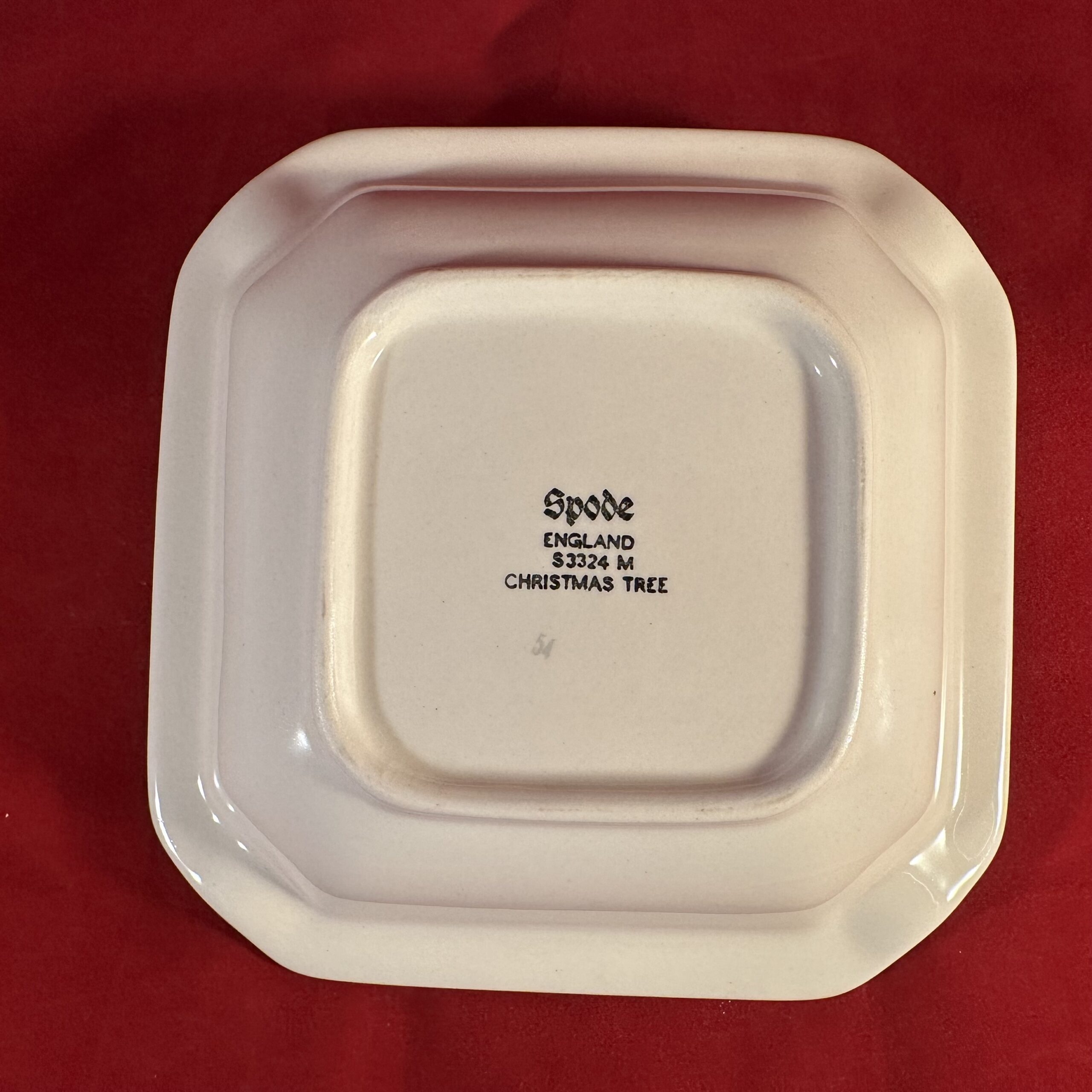 Spode 'Christmas tree' asbakje Made in England Ø 11,5 x 11,5 cm - Afbeelding 3