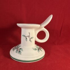 Spode 'Christmas tree' kleine kandelaar, hoog 8 cm Ø 7,5 cm,  Made in England