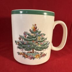 Spode 'Christmas tree' mok, hoogte 8,5 cm Ø 7,7 cm,  Made in England
