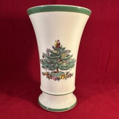 Spode 'Christmas tree' vaasje, hoog 14 cm Ø 9 cm,  Made in England