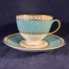 Wedgwood 'Ulander Powder Turquoise' kop met schotel Ø kop 8,4 cm hoog 6,9 cm