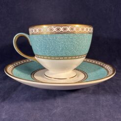 Wedgwood 'Ulander Powder Turquoise' kop met schotel Ø kop 8,4 cm hoog 6,9 cm - Afbeelding 2