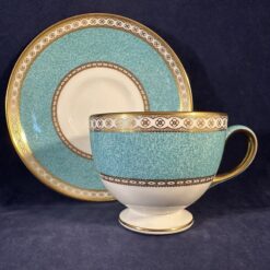 Wedgwood 'Ulander Powder Turquoise' kop met schotel Ø kop 8,4 cm hoog 6,9 cm - Afbeelding 3