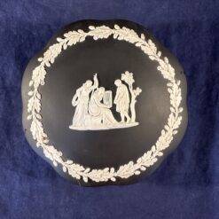 Wedgwood Jasperware zwart potje met deksel hoog 5 cm, Ø 12 cm - Afbeelding 6