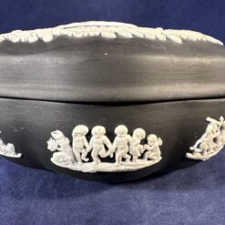Wedgwood Jasperware zwart potje met deksel hoog 5 cm, Ø 12 cm - Afbeelding 5