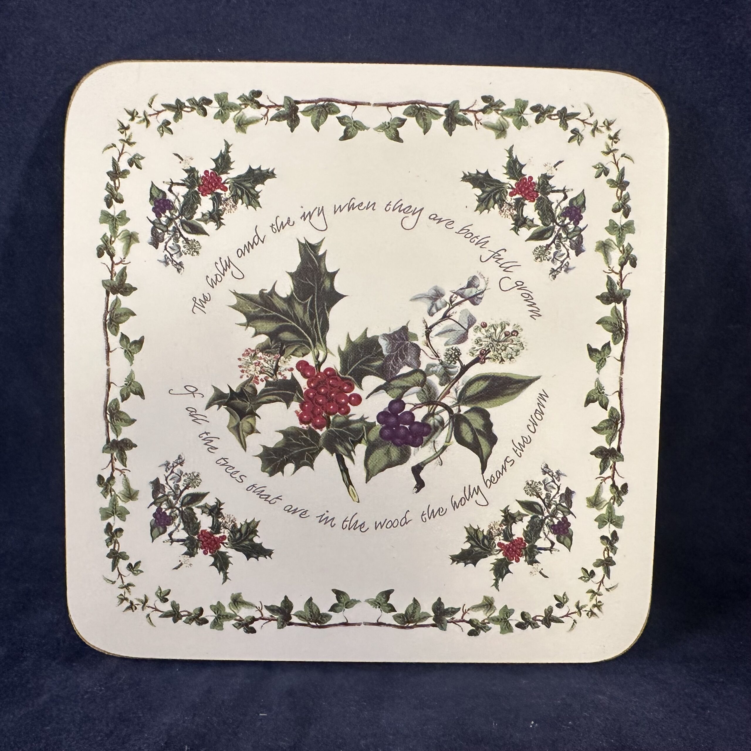 Portmeirion Botanic Garden / Pimpernel 'The Holly and the Ivy' set van 6 onderzetters 10,5 x 10,5 cm - Afbeelding 2