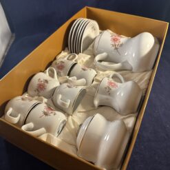 Hollohaza porseleinen koffiesetje met 6 kop en schotels