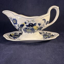 Spode 'Blue Bird' sauskom met vaste schotel Ø 20 x 7,5 cm, hoog 12 cm. - Afbeelding 2
