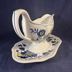 Spode 'Blue Bird' sauskom met vaste schotel Ø 20 x 7,5 cm, hoog 12 cm. - Afbeelding 4