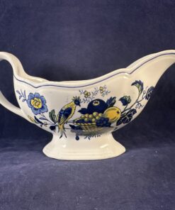 Spode 'Blue Bird' losse sauskom Ø 20 x 7,5 cm, hoog 10,5 cm.