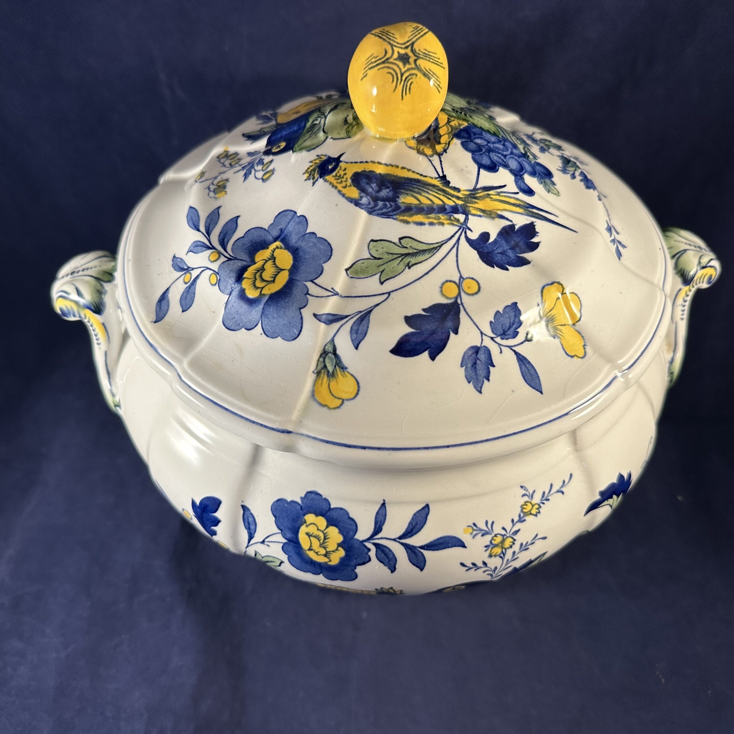 Spode 'Blue Bird' soepterrine Ø 20 cm, hoog 24 cm. - Afbeelding 6