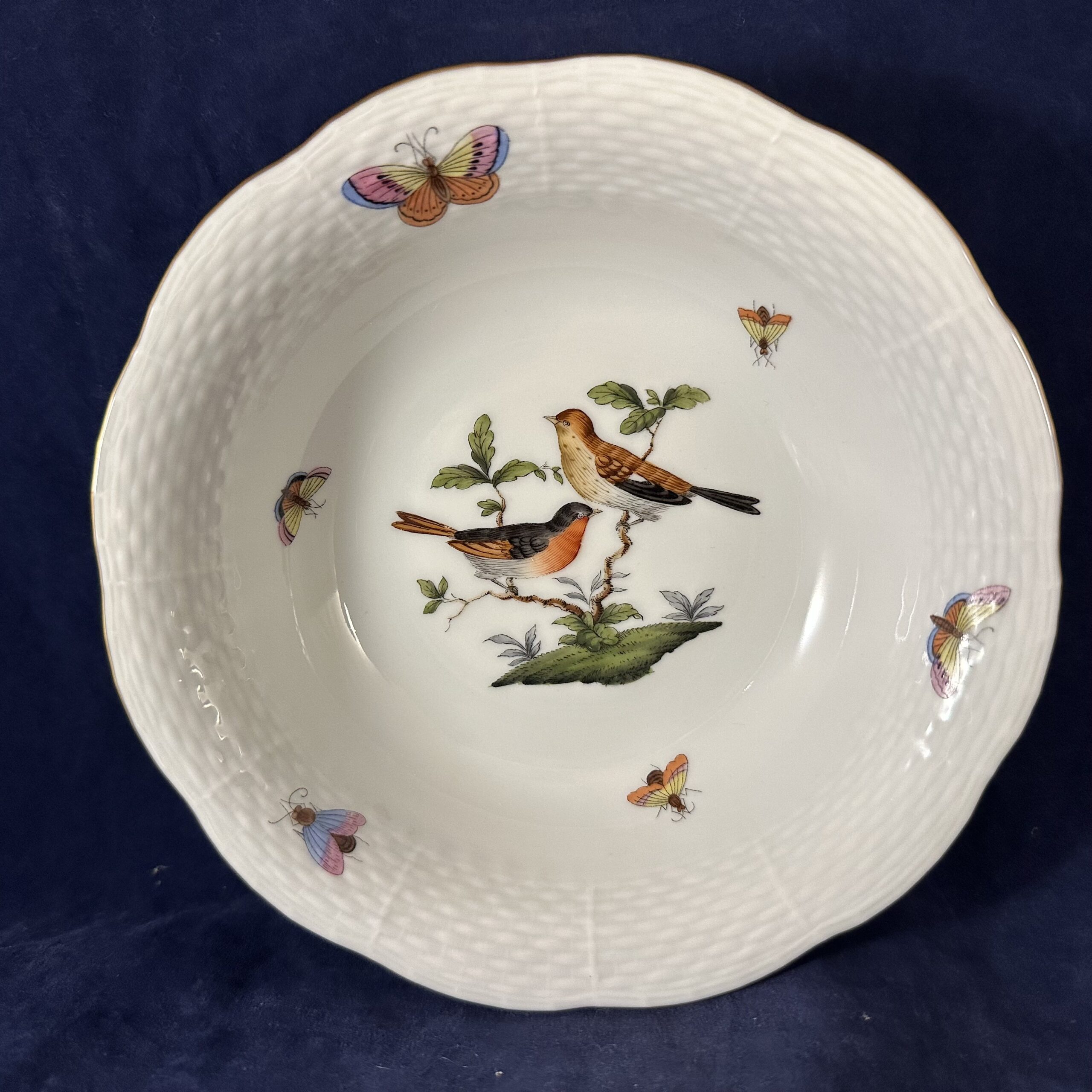 Herend Rothschild papkom/ saladeschaal nr 330, Ø 16,4 cm hoog 4 cm