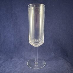 Royal Leerdam 'Corona' set van 8 kristallen flutes, hoog 19,2 cm Ø 5 cm