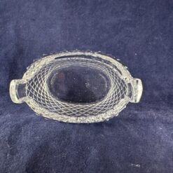Ovaal geslepen kristallen zoutbakje met parelmoeren schepje. 5 x 3 cm. - Afbeelding 3