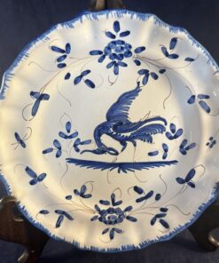Moustiers handgeschilderd klein bordje, frans aardewerk
