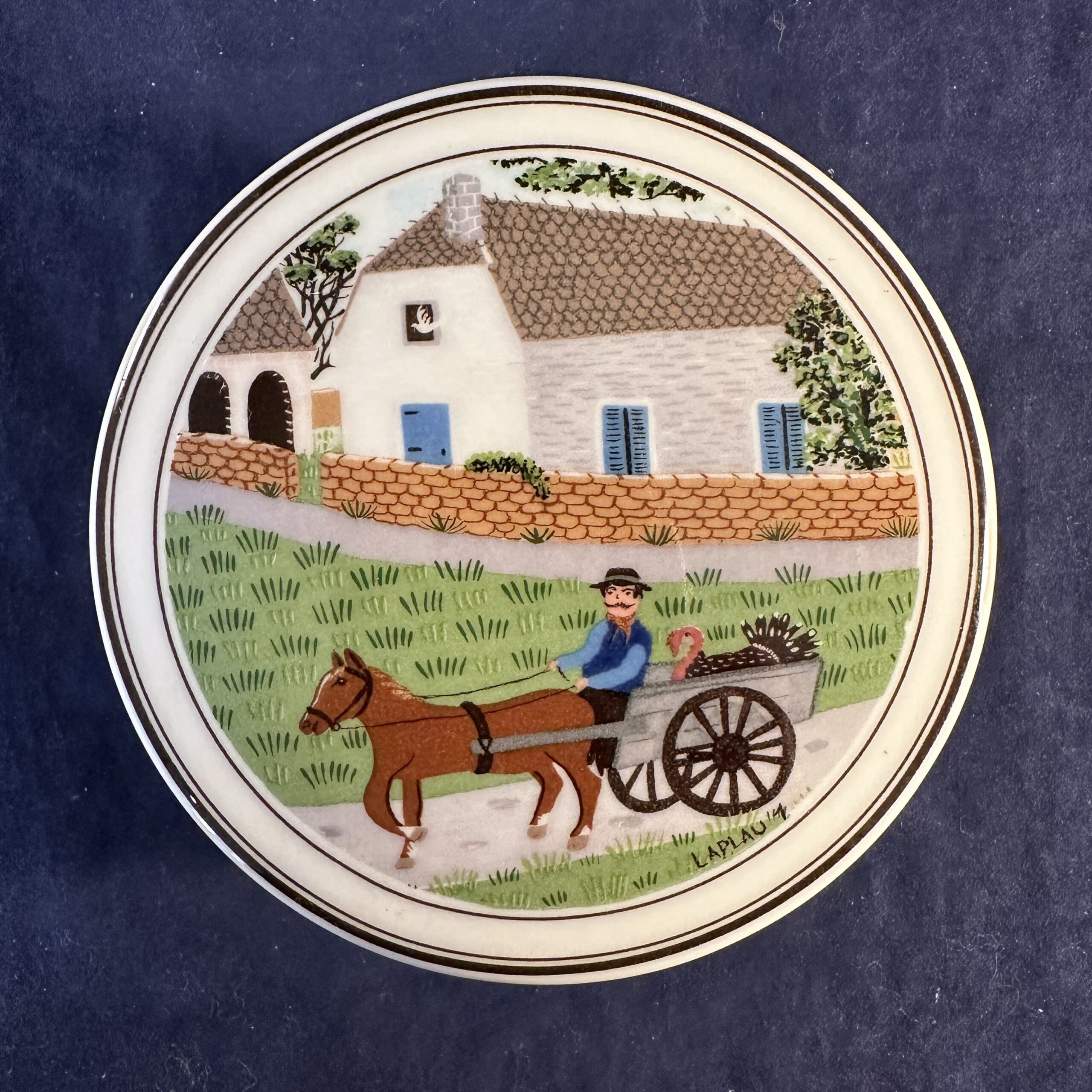 Villeroy & Boch Design Naif voorraadpot/ dekselpot 'paard en wagen' Ø 9,5 cm hoog 5 cm