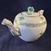 Herend Apponyi Vert/groen kleine theepot 602 AV, hoog 14 cm, 1,2 liter
