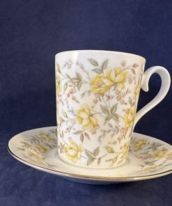 Royal Albert koffiekop en schotel - serie Yellow Ribbon Ø 6,3 cm, hoog 7,5 cm