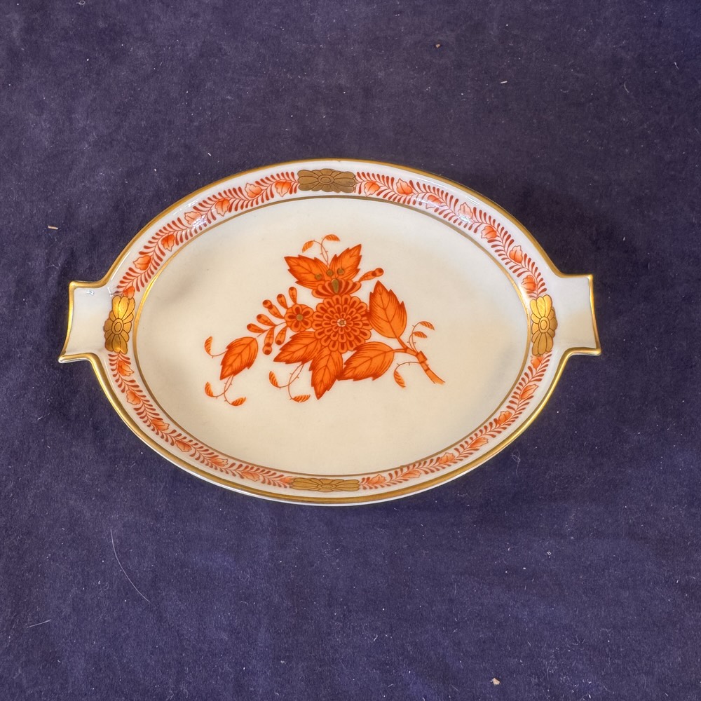 Herend 'Apponyi Orange' asbakje, 13,5 x 9 cm nr. 7783 AOG