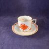 Herend Apponyi oranje koffiekop en schotel Ø 6,4 cm hoog 6,4 cm, nr 708 AOG