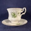 Royal Albert groen roosje dameskop en schotel Ø 7,3 cm hoog 7,7 cm.