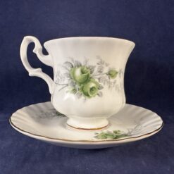 Royal Albert groen roosje dameskop en schotel Ø 7,3 cm hoog 7,7 cm. - Afbeelding 3