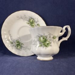 Royal Albert groen roosje dameskop en schotel Ø 7,3 cm hoog 7,7 cm. - Afbeelding 4