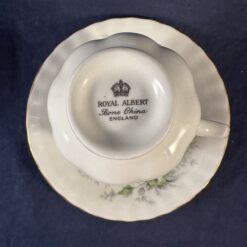 Royal Albert groen roosje dameskop en schotel Ø 7,3 cm hoog 7,7 cm. - Afbeelding 2