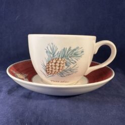 Wedgwood Sarah's garden grote kop met rode schotel, Ø kopje 9 cm hoog 6,3 cm