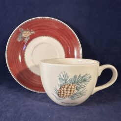 Wedgwood Sarah's garden grote kop met rode schotel, Ø kopje 9 cm hoog 6,3 cm - Afbeelding 3