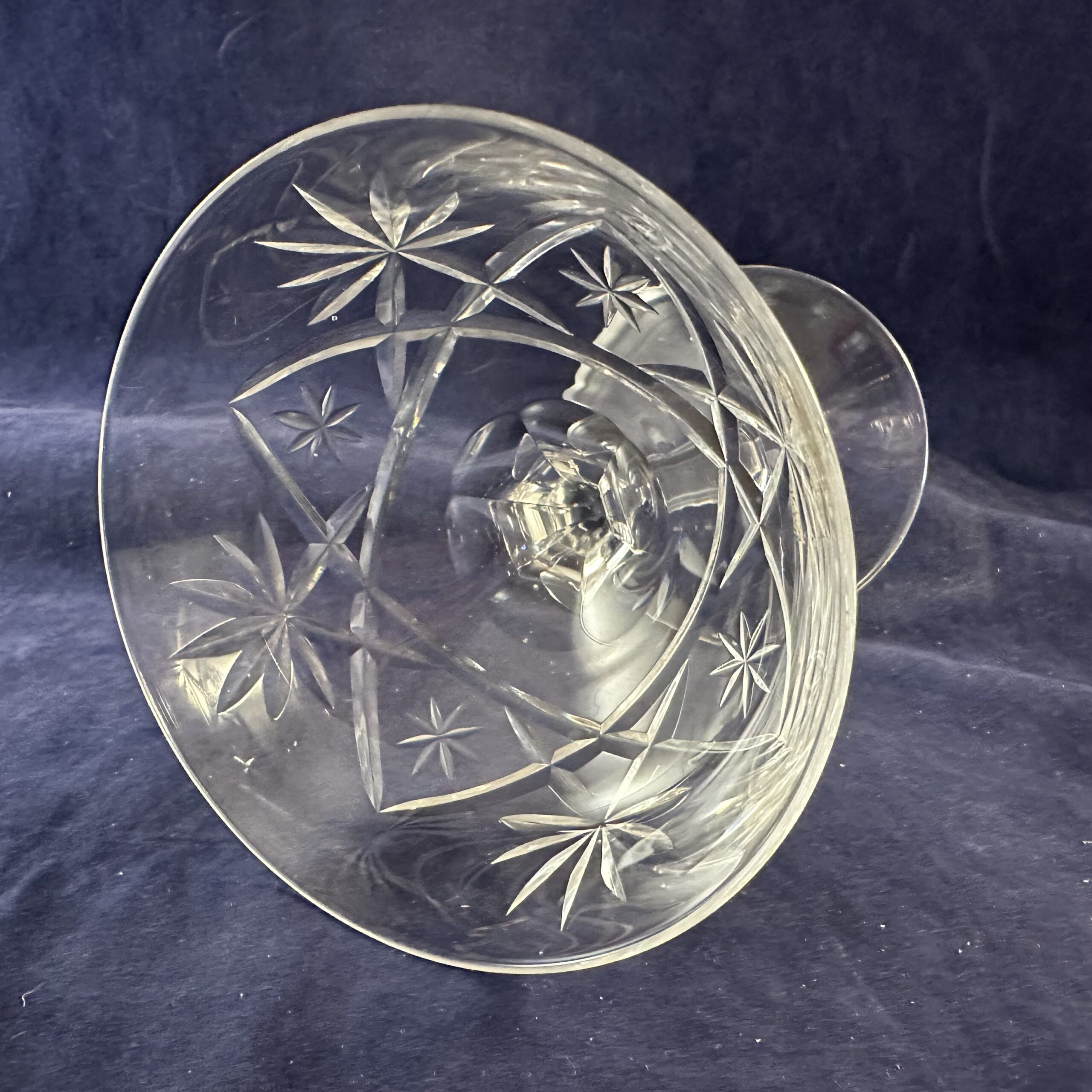 Set van 10 champagne coupes met geslepen sterpatroon, hoog 13 cm, Ø 9,8 cm - Afbeelding 3