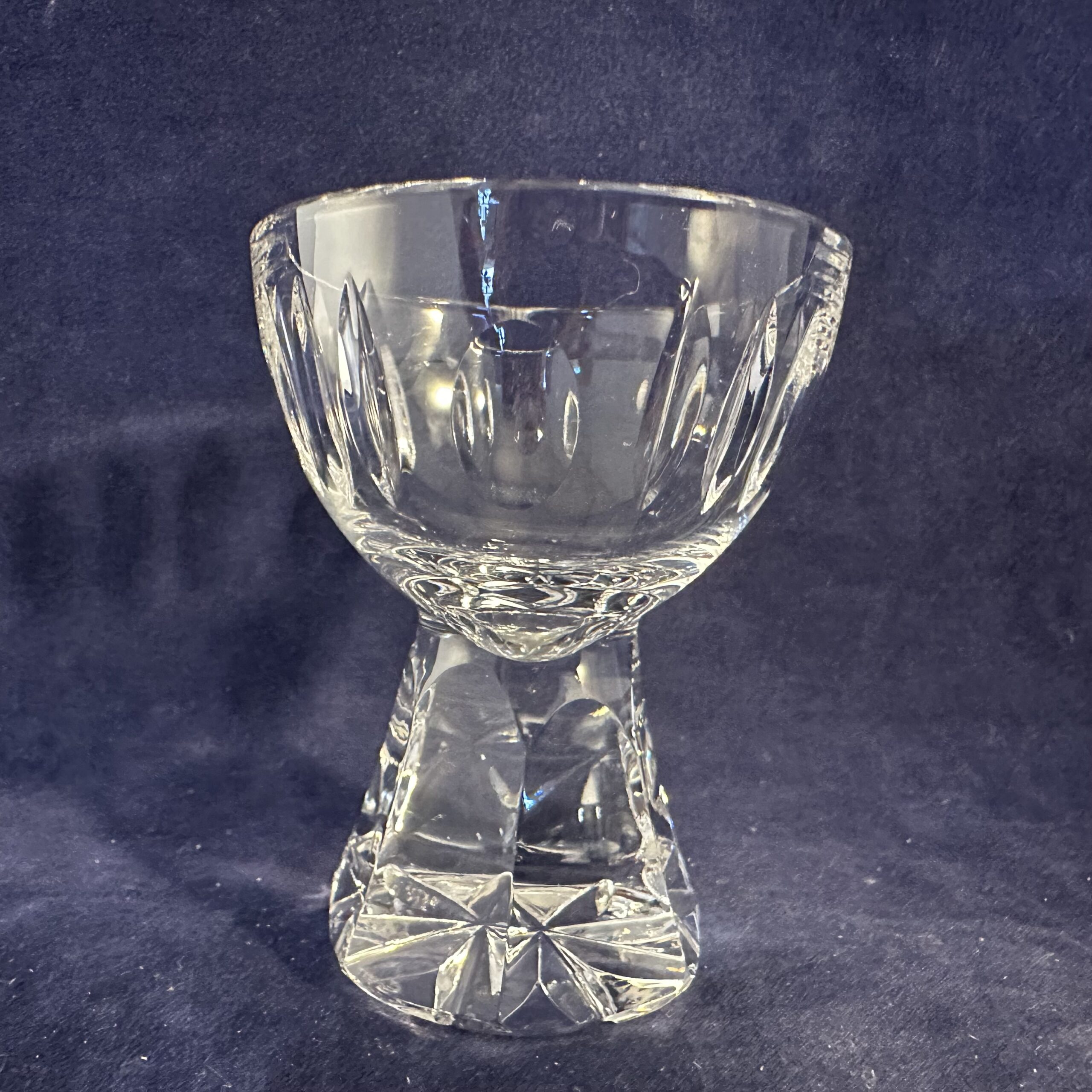 Set van 5 kristallen likeurglaasjes op voet, hoog 7 cm Ø 5,2 cm - Afbeelding 2