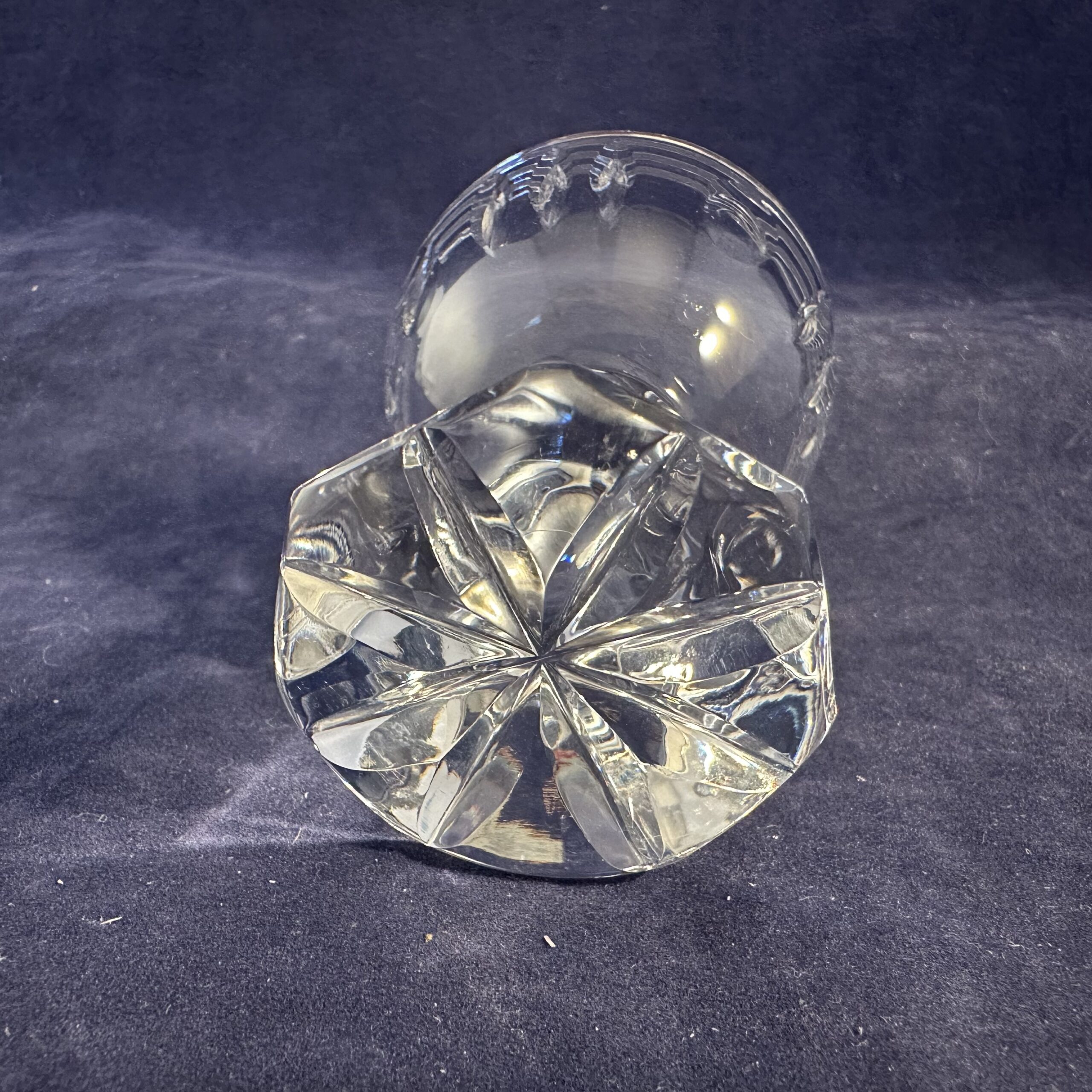 Set van 5 kristallen likeurglaasjes op voet, hoog 7 cm Ø 5,2 cm - Afbeelding 4