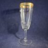 Set van 5 flutes met gouden rand, hoog 17 cm., Ø 5,5 cm