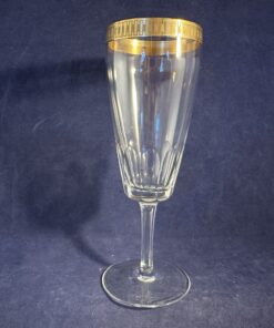 Set van 5 flutes met gouden rand, hoog 17 cm., Ø 5,5 cm