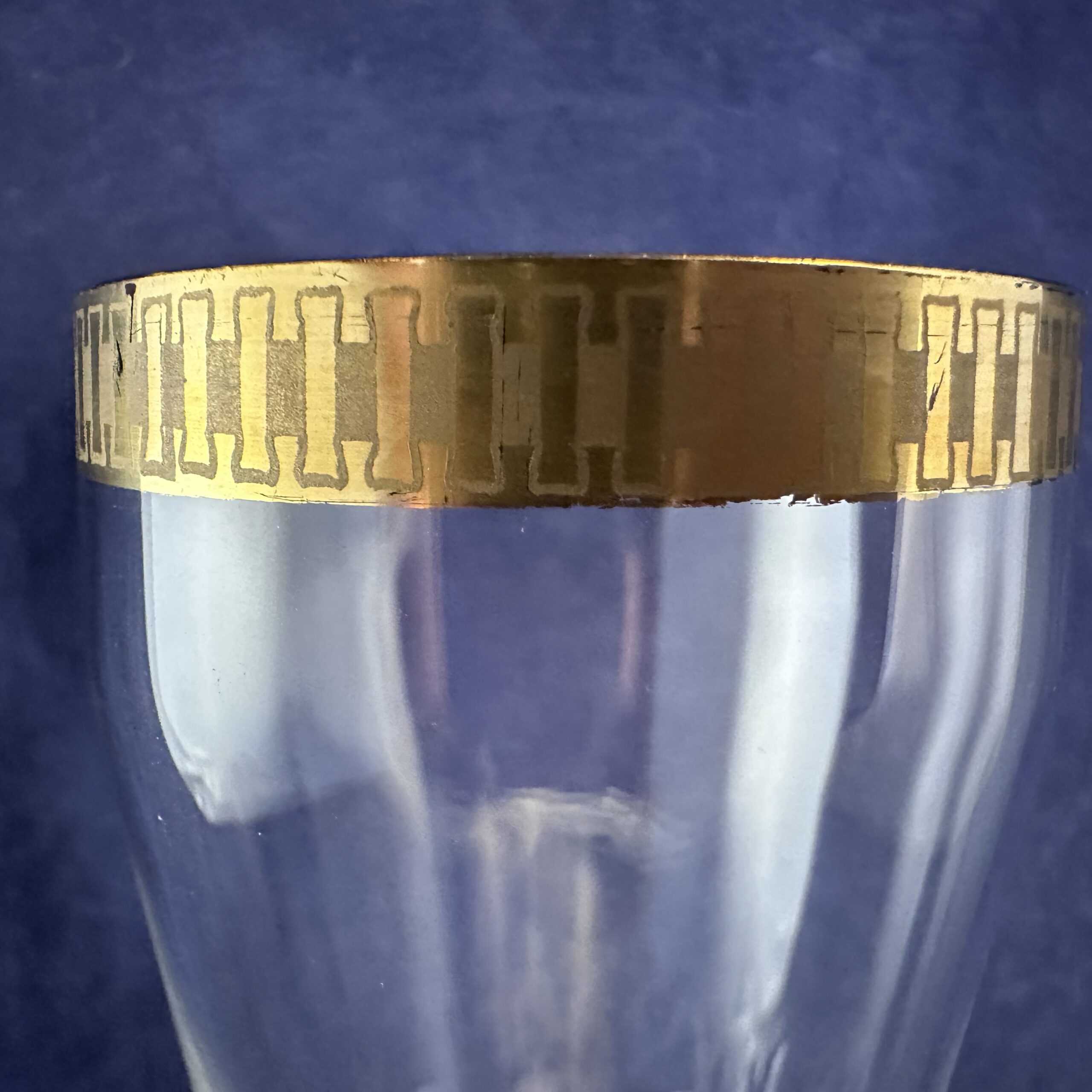 Set van 5 flutes met gouden rand, hoog 17 cm., Ø 5,5 cm - Afbeelding 2