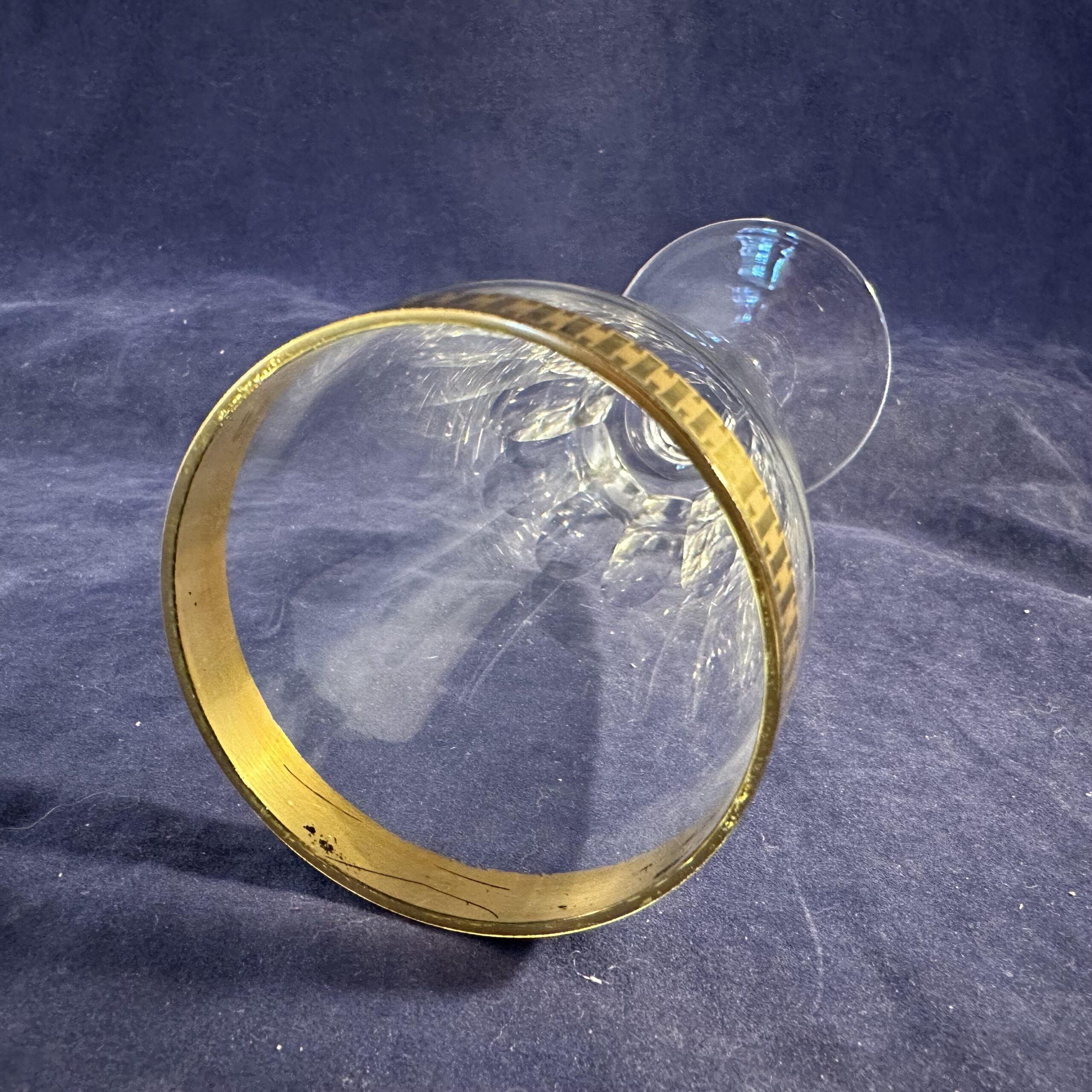 Set van 5 flutes met gouden rand, hoog 17 cm., Ø 5,5 cm - Afbeelding 3